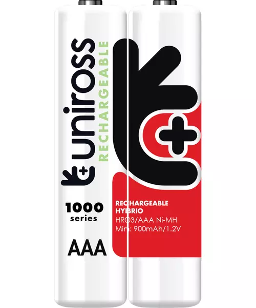 Uniross AAA 1000 Hybrio Rechargable Batteries 4Pcs