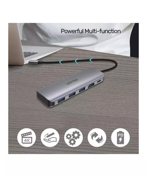 Unitek H1107E USB3.1 TypeC Hub 3Port USB3.0/HDMI/100W PD