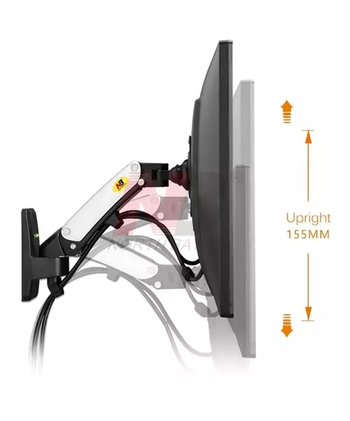 NBmounts F120 Gas Strut TV/Monitor Wall Mount Single Arm 10x10