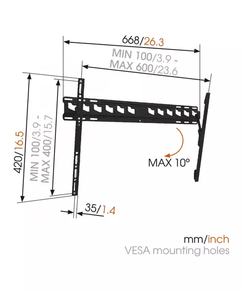 Vogels MA4010 TILT TV Wall Mount 40-65'' Black