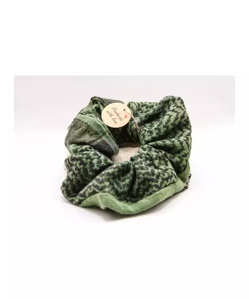 Bandana Green Handmade Scrunchie
