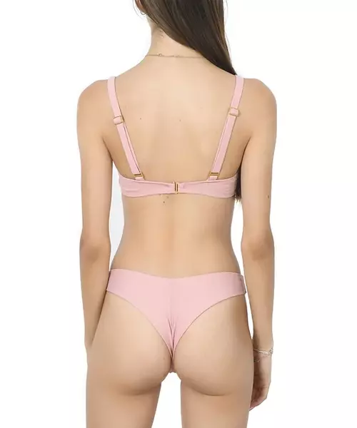 Kampel V line high leg brazil bikini bottom in matelasse