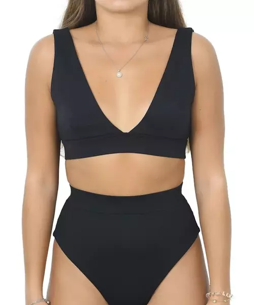Kim V crop bikini top in petro
