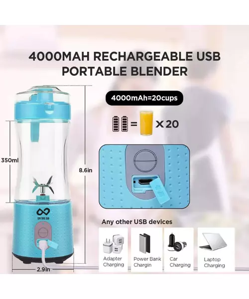 Portable Blender On The Go - 350ML, Turquoise