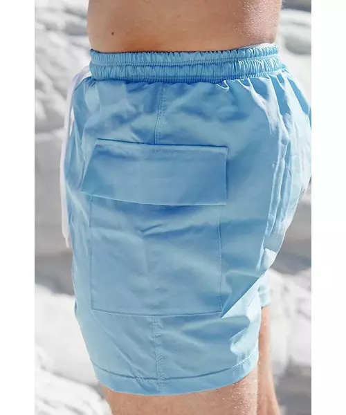 Swim Shorts With Patch Pockets In Sky Blue