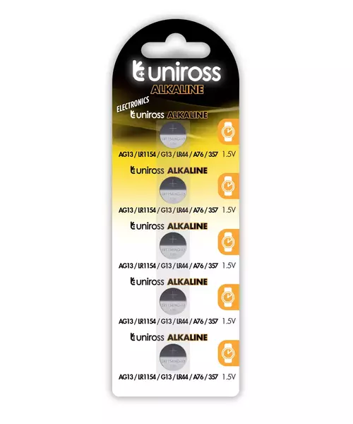 Uniross LR754 AG5 LR48 Alkaline Coin Battery (5pack)