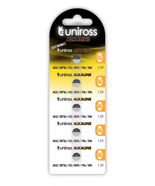 Uniross LR726 AG2 LR59 Alkaline Coin Battery (5pack)