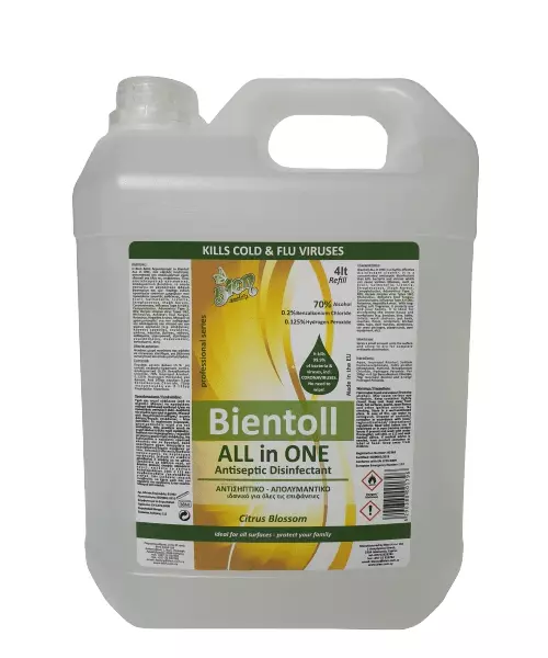 Bientoll All in One Antiseptic Disinfectant for Surfaces - Citrus Blossom 4lt
