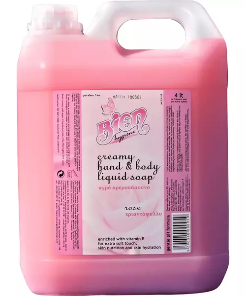 Creamy Hand & Body Liquid Soap | Rose 4L