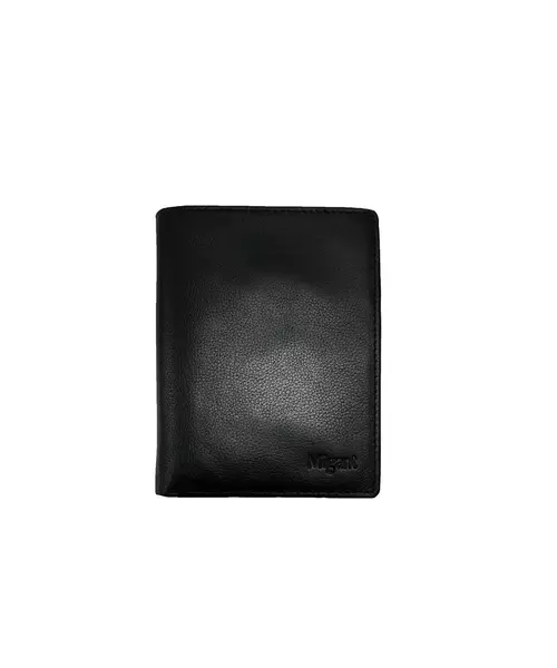 Migant Design 100% Genuine Fine Black Cow Leather Wallet  8 Credit Card Slots 1 Note Compartment and Coin Pocket
