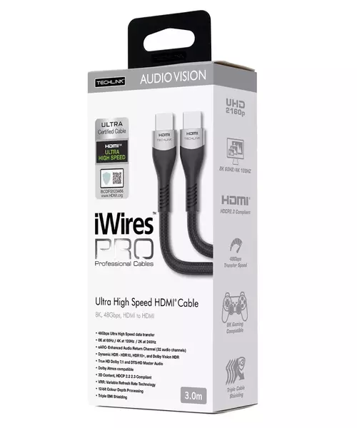 Techlink iWiresPRO 8K HDMI Certified Cable 3.0m 711803