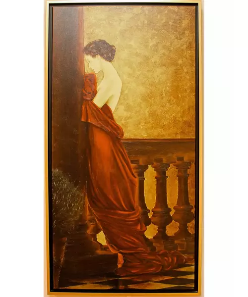 ''Lady with the red dress'' Ελαιοτυπία (Framed)