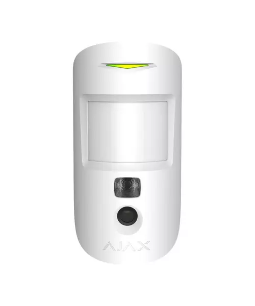Ajax Systems MotionCam Αισθητήρας Κίνησης PET Μπαταρίας με Εμβέλεια 12m με Ενσωματωμένη Κάμερα για Οπτική Επαλήθευση Συναγερμού σε Λευκό Χρώμα