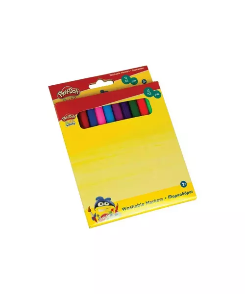 Πλενόμενοι Μαρκαδόροι Ζωγραφικής Λεπτοί σε 12 Χρώματα 2mm &#8211; Gim Play-Doh