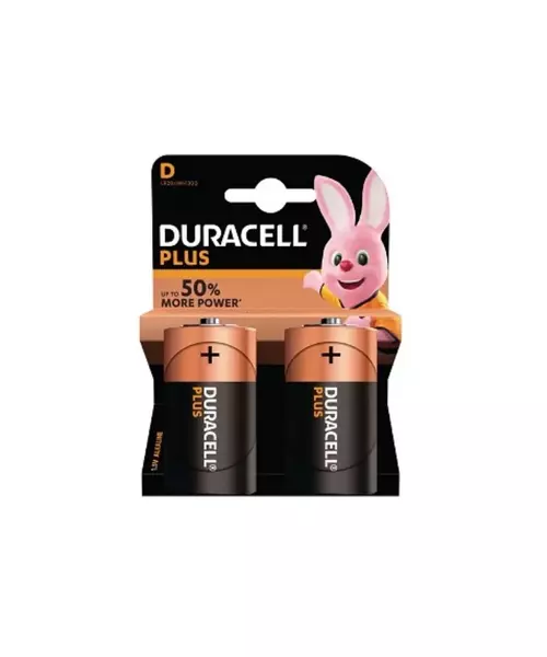 Duracell Plus D Size 2 Pack