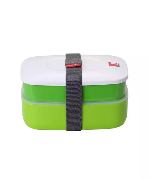 Φαγητοδοχείο Lunchbox 2 επιπέδων 1.2L με ιμάντα ασφαλείας σε πράσινο χρώμα, BG-5752-GR &#8211; Bergner