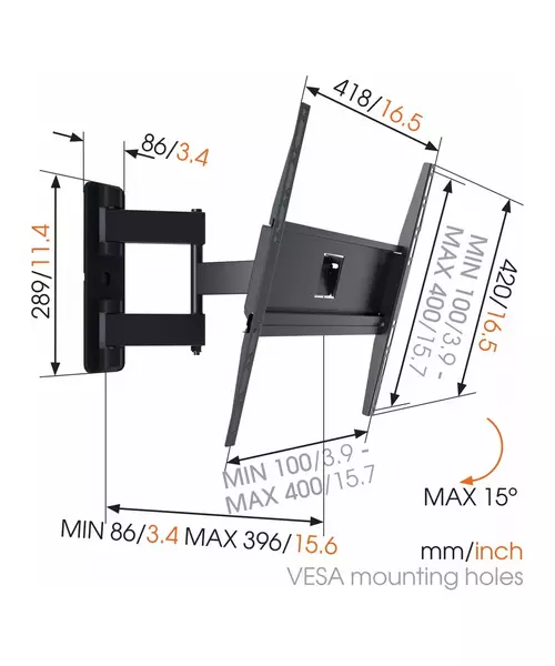 Vogels MA3040 TURN TV Wall Mount 32-65'' 2 arms Black