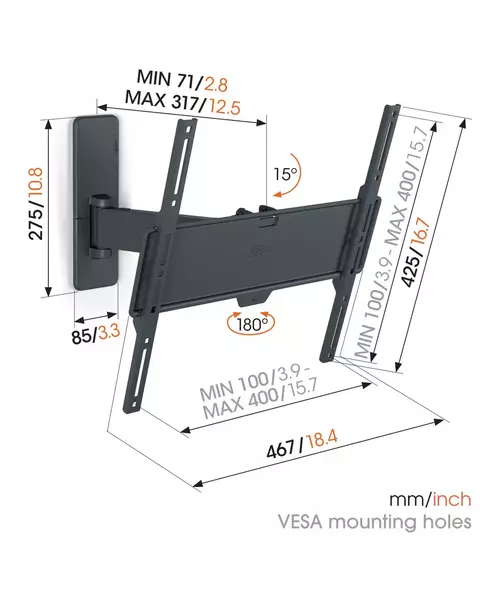 Vogels QUICK TVM1423 TV Wall Mount 40x40 Turn 1 arm