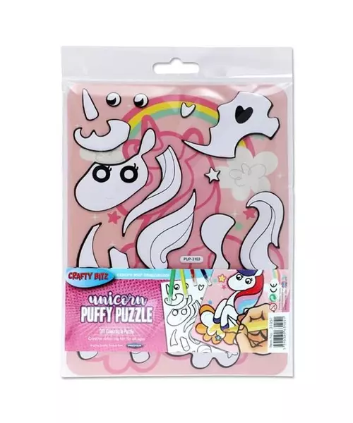 Crafty Bitz Diy Colouring Puffy Puzzle - Unicorn