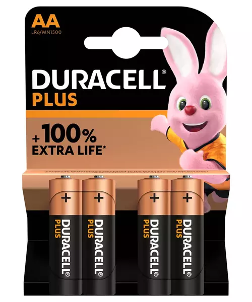 Duracell Alkaline AA Plus Batteries 4pcs