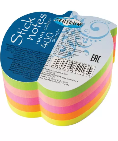 Stick notes APPLE 73*70mm 400 sheets (5 neon col.)