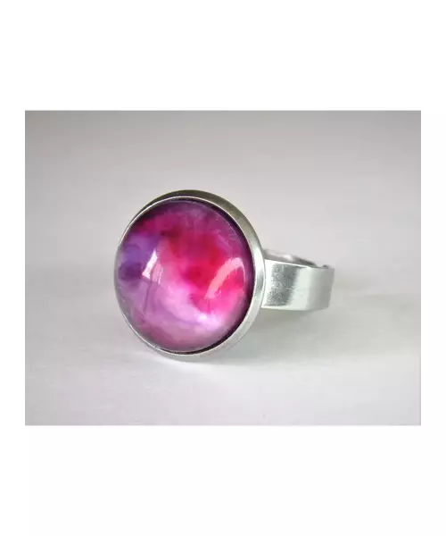 "Pink Aura" Resin Art Ring