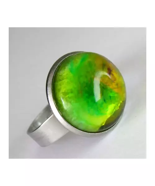 "Green Aura" Resin Art Ring