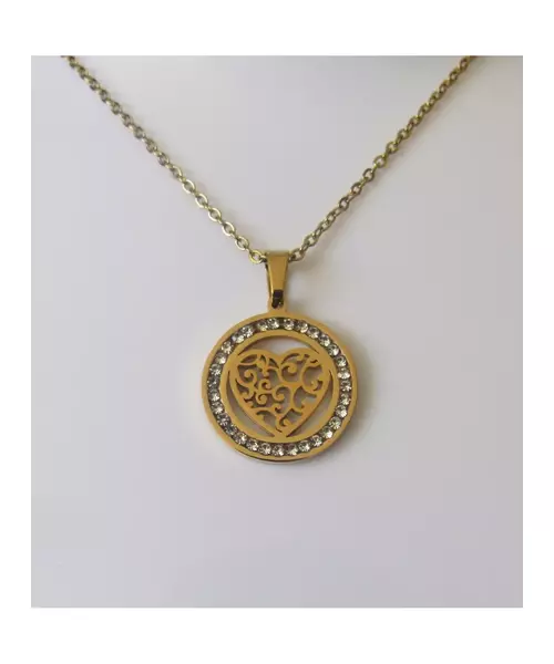 "Chic & Simple -Heart No.2"Gold Color Necklace