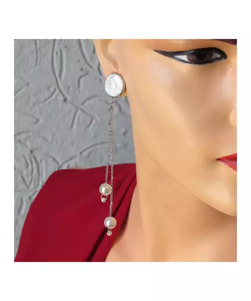 Long Earrings "Ηanging pearls -1"
