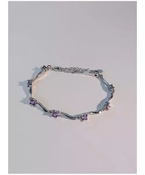 Silver Bracelet "Waves - Purple" (S925)