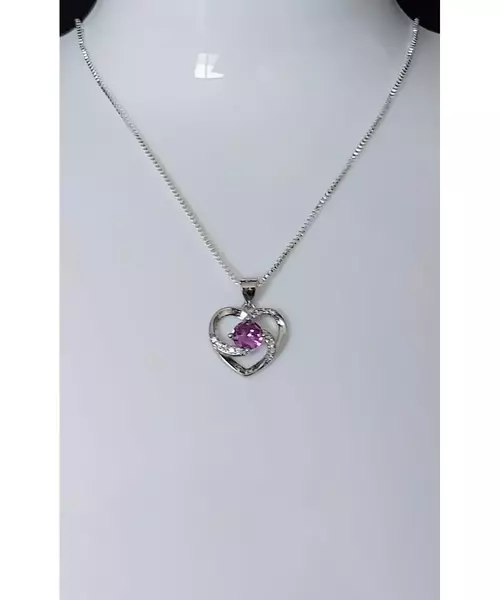 Silver Pendant "Beautiful Heart - Purple" (S925)