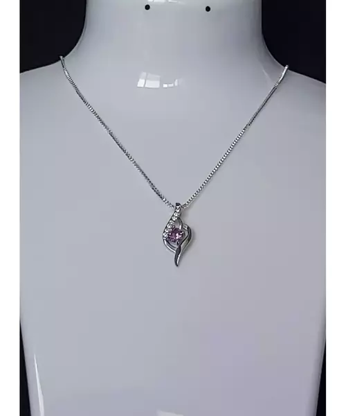 Silver Pendant "S" - Purple (S925)