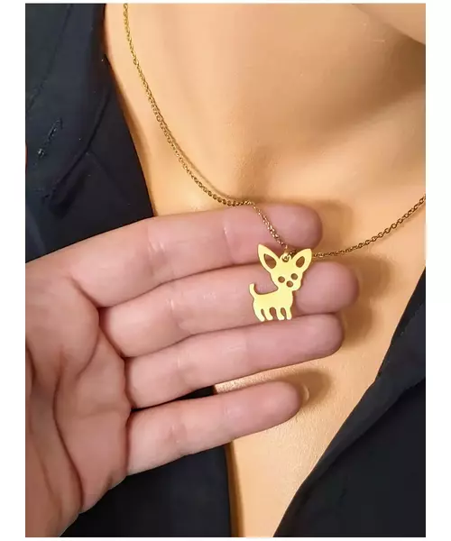 "Chic & Simple -Doggy" Gold Color Necklace