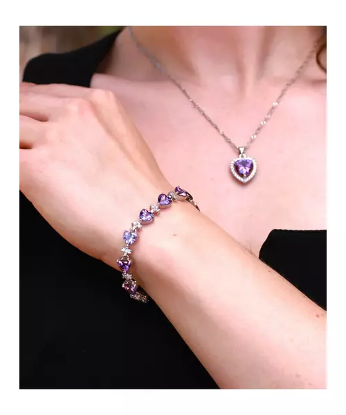 Silver Bracelet "Purple Heart" (S925)