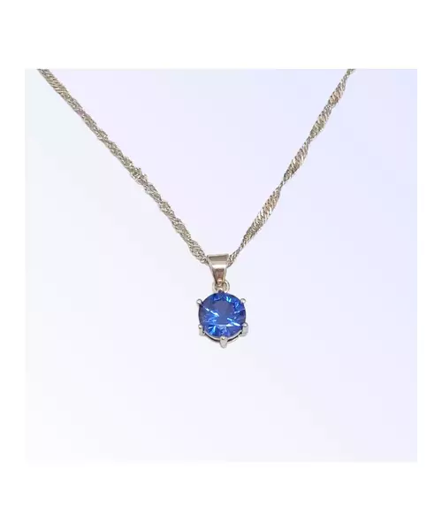 Silver Pendant "Blue Zircons" (S925)
