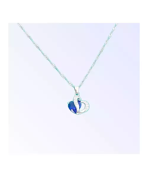 Silver Pendant "Blue Hearts" (S925)