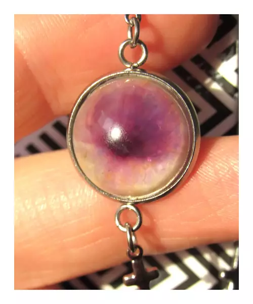 "Light Purple Sphere" Resin Art Chain Bracelet