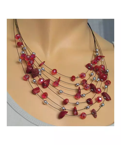 Multi-layers Necklace - Red Jasper