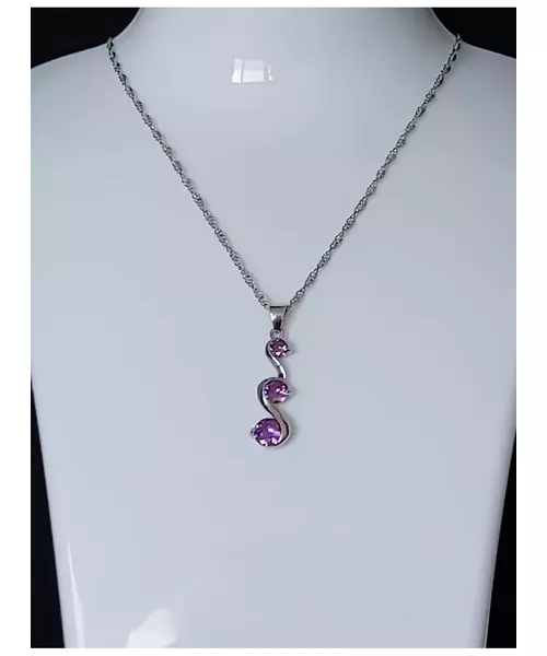 Silver Pendant "Double Wave - Purple" (S925)