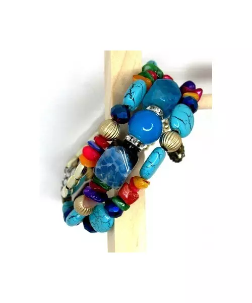 Multilayered Beads Bracelet "Light Blue"
