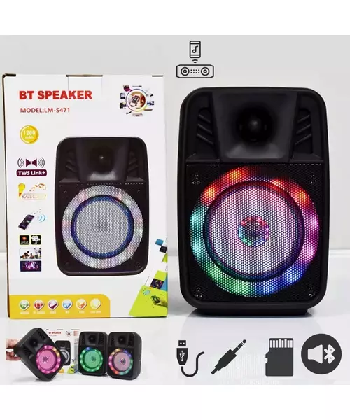 Bluetooth Speaker Portable With LED Light Black BB40City