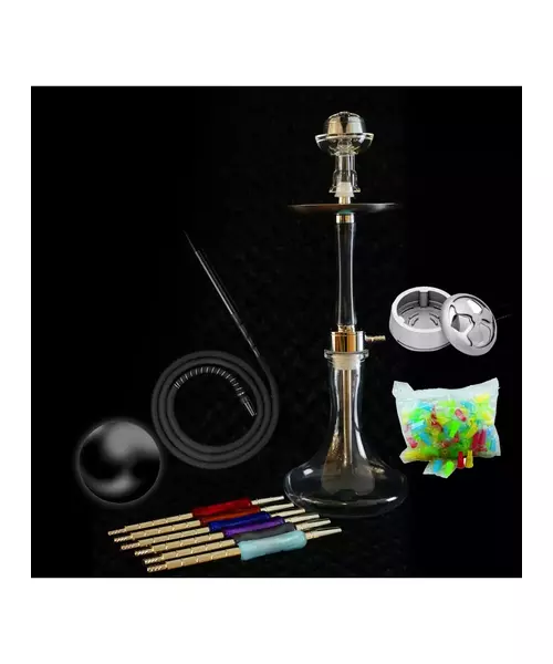 Hookah Marble Black with Accessories