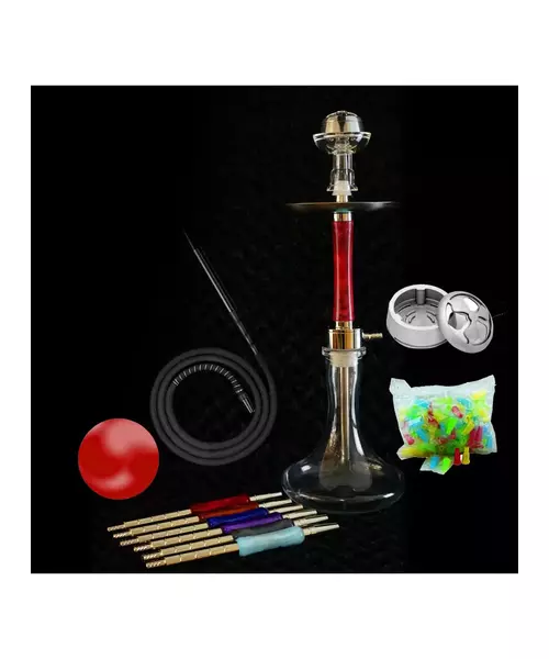 Hookah Marble Red with Accessories