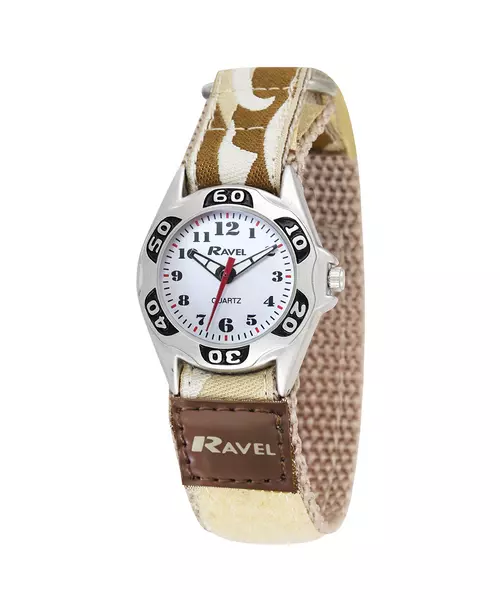 Ravel-Kid's Easy Fasten Army Camo Watch