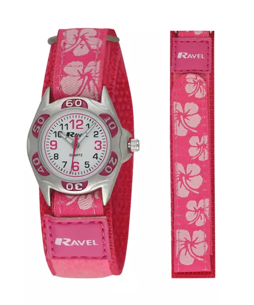 Ravel-Kid's Velcro Hibiscus Watch