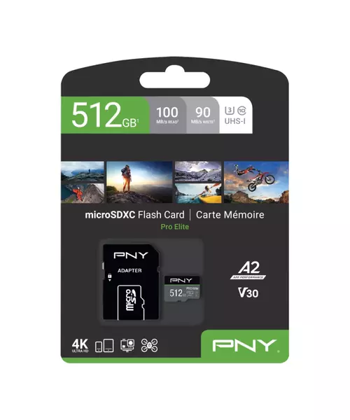 PNY Pro Elite 512GB Micro SD Card With Adapter