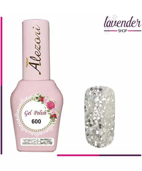 Gel polish №600 15ml.GLITTER ΑΣΗΜΙ ΜΕ ΠΑΓΙΕΤΑ. Ημιμόνιμο βερνίκι