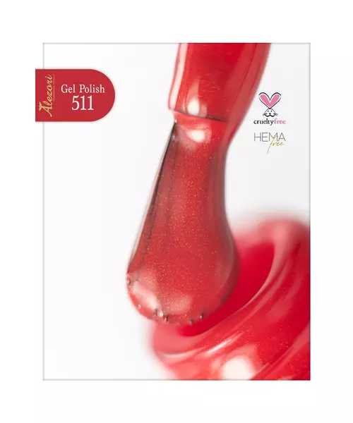 Gel polish № 511 15ml.ΚΟΚΚΙΝΟ ΨΙΛΟ SHIMMER. Ημιμόνιμο βερνίκι.