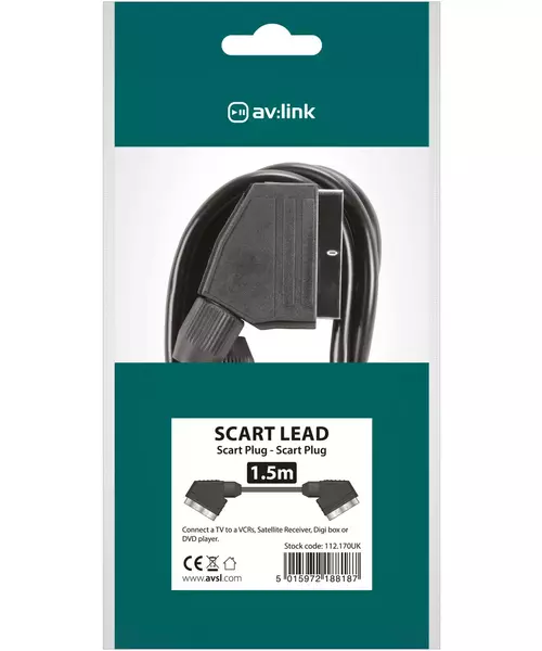 AV:Link Scart to Scart Cable 1.5m 112.170UK