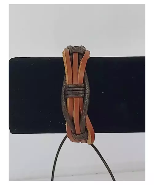Leather Handmade Men's Bracelet "Brown - 1"